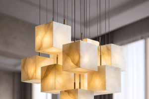 Interior backdrop for the pendant lamp composition