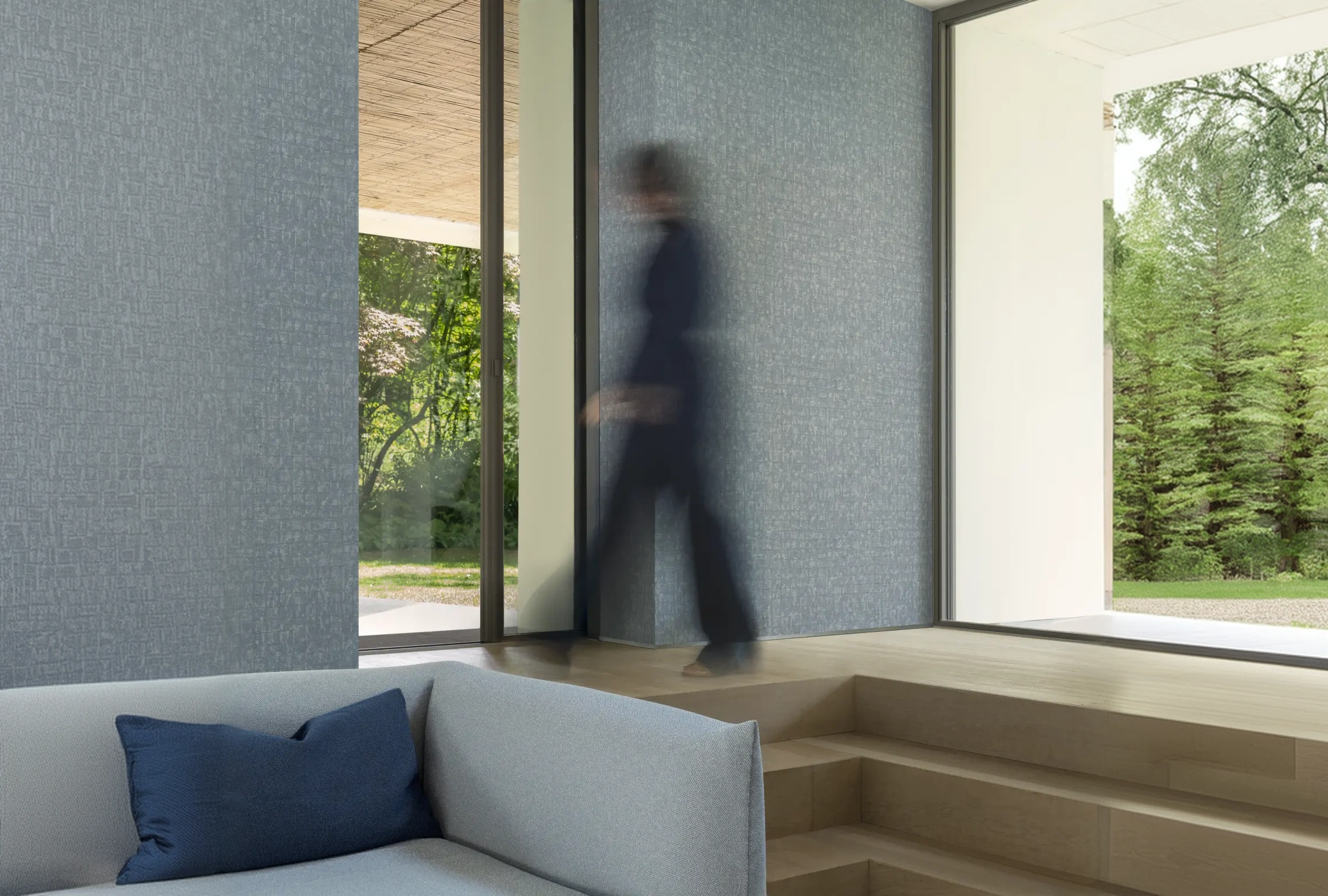 Curtain & Wallcovering and Rugs — layered interior textiles